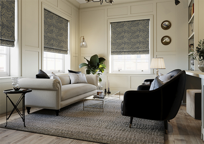 William Morris At Home Larkspur, Woven Indigo - Roman Blind - Image 6